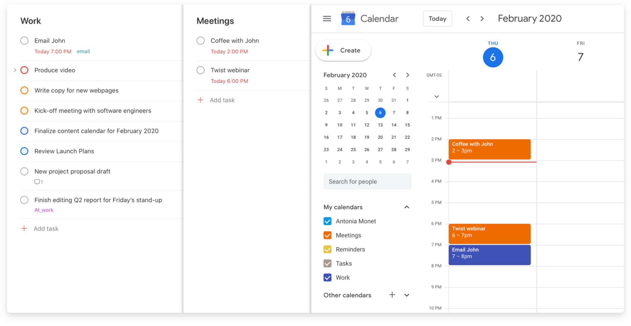 GTD Google Календарь и Todoist