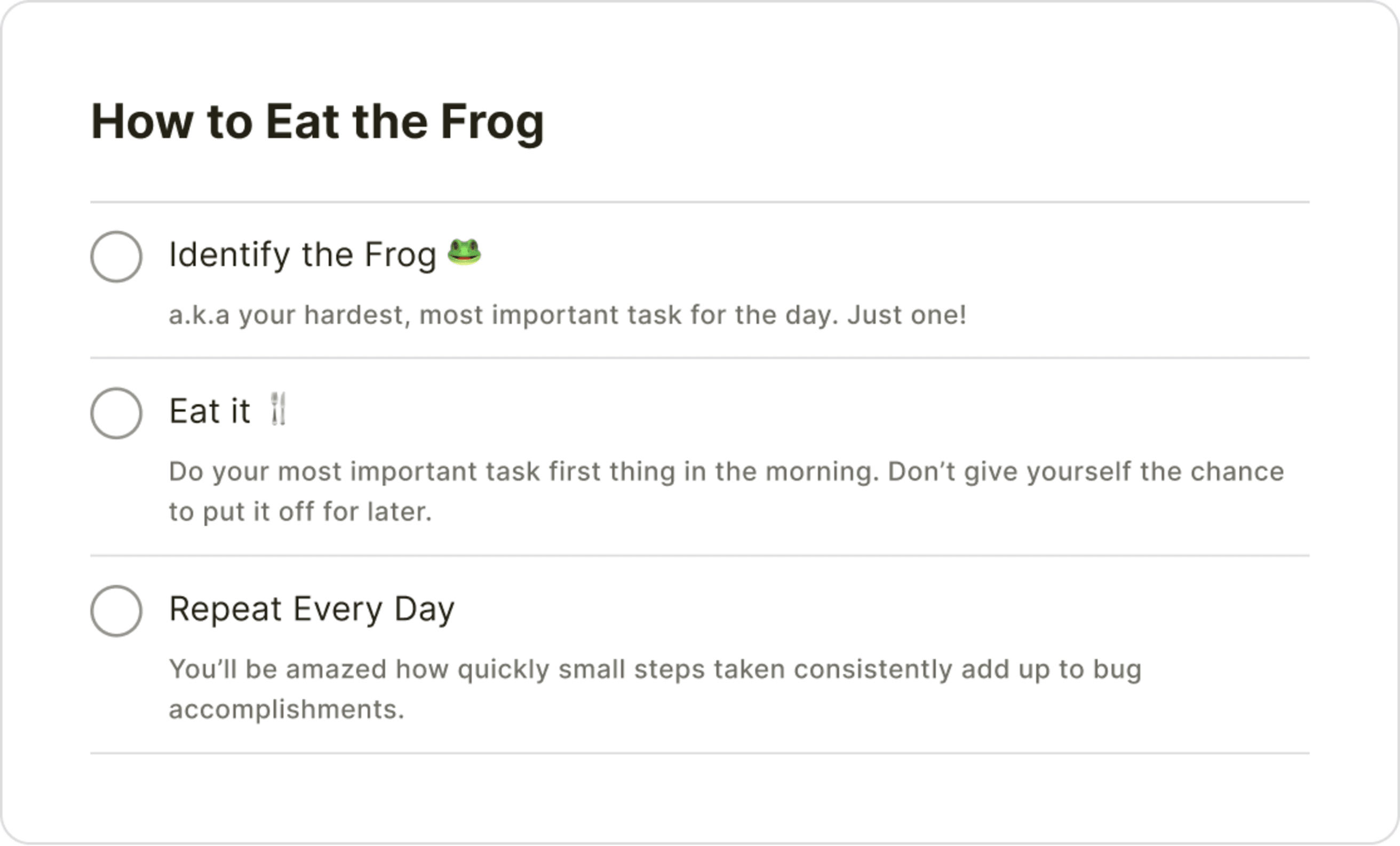 Eat The Frog Summary